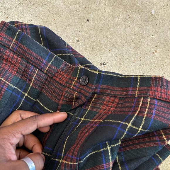 Vintage plaid pleated mini skirt - Picture 3 of 5